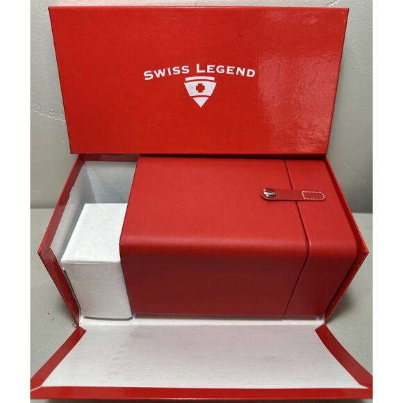 NEW RARE Swiss Legend Automatic Men’s Watch SL-90020-99 Orange w/ Winder Case main image 3